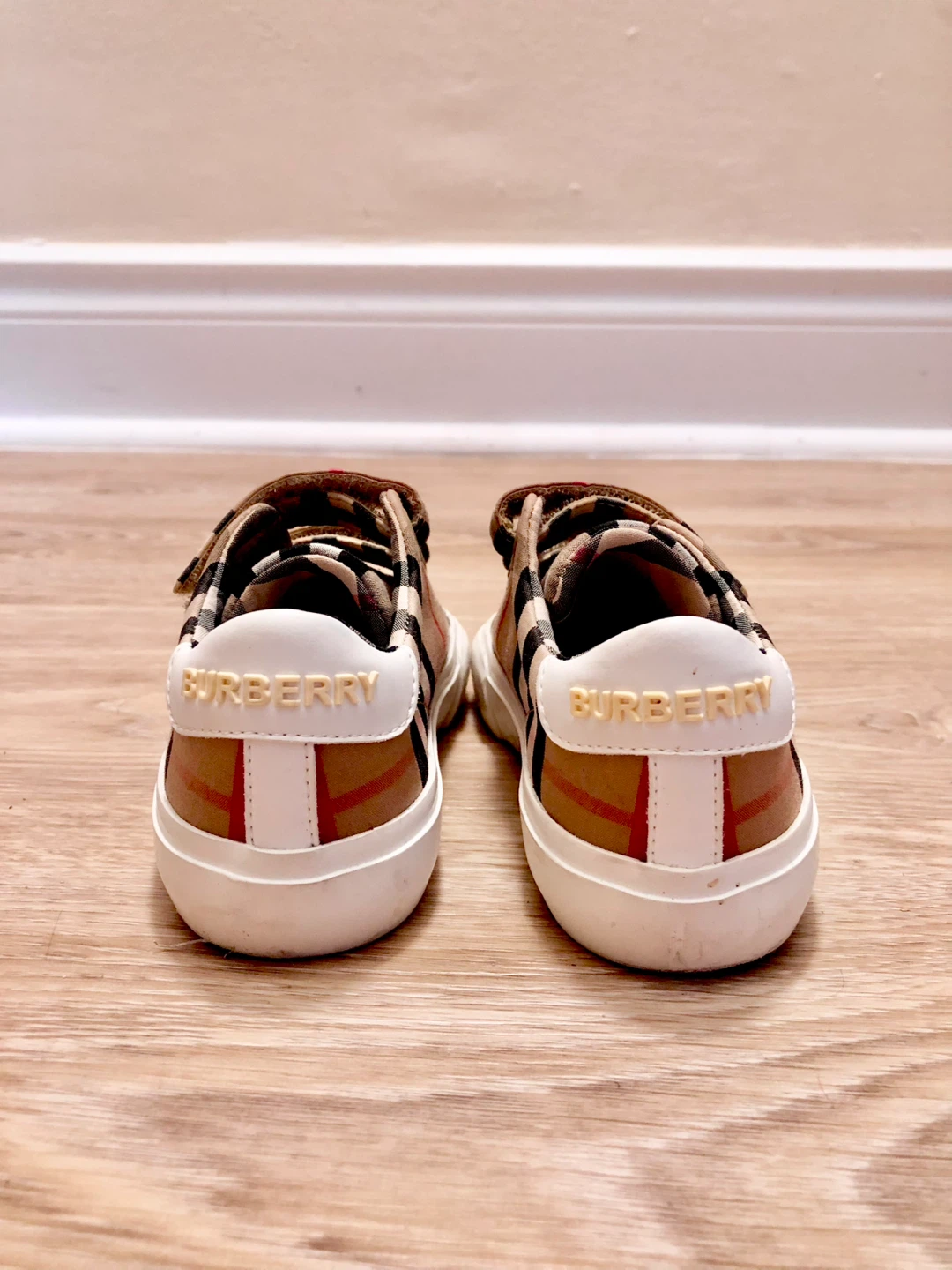 Burberry Kids Check Print Velcro Sneakers - photo 4