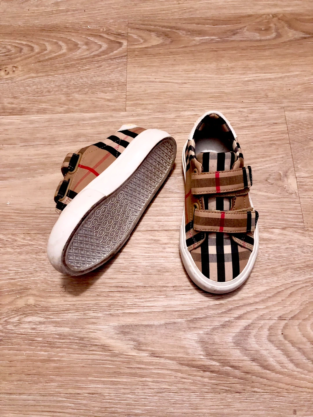 Burberry Kids Check Print Velcro Sneakers - photo 2