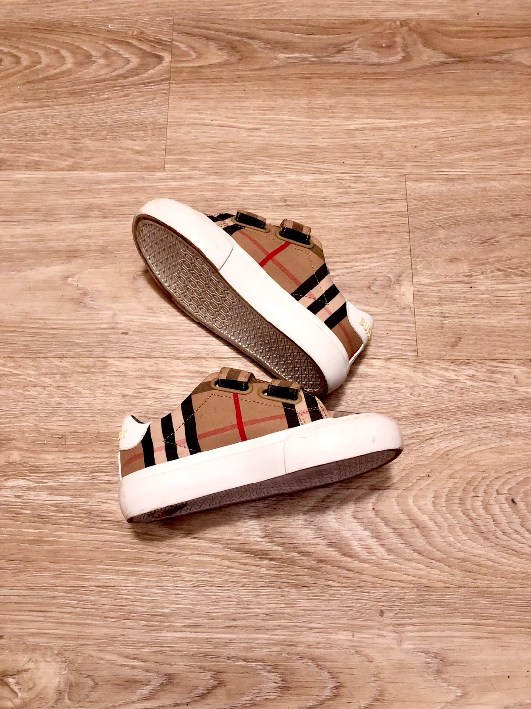 Burberry Kids Check Print Velcro Sneakers - photo 3