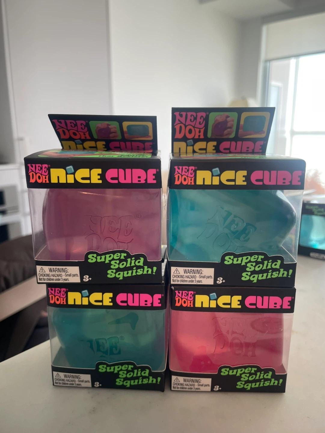 Nee Doh Nice Cube Super Solid Squish Ball Toy