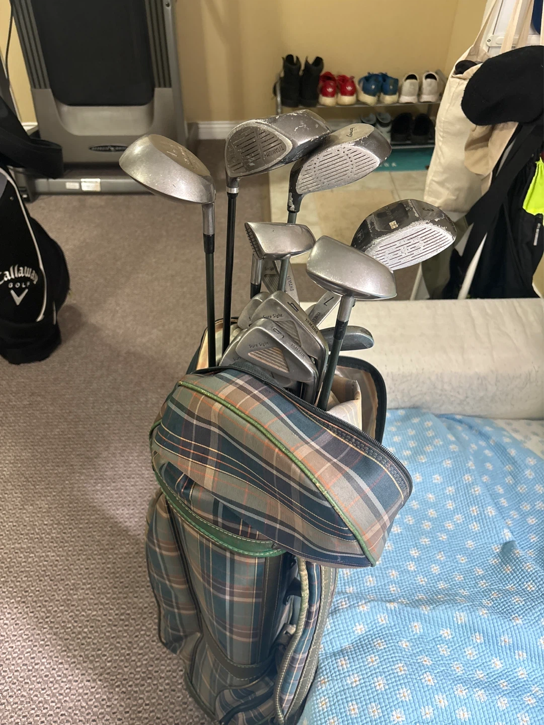Golf Club Set with Plaid Bag