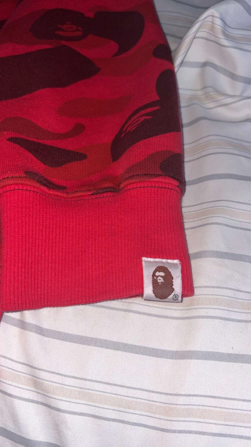 A Bathing Ape BAPE Red Camo Shark Full Zip Hoodie - photo 5