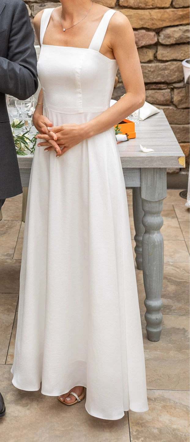 White Square Neckline Maxi Dress