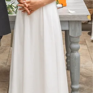 White Square Neckline Maxi Dress