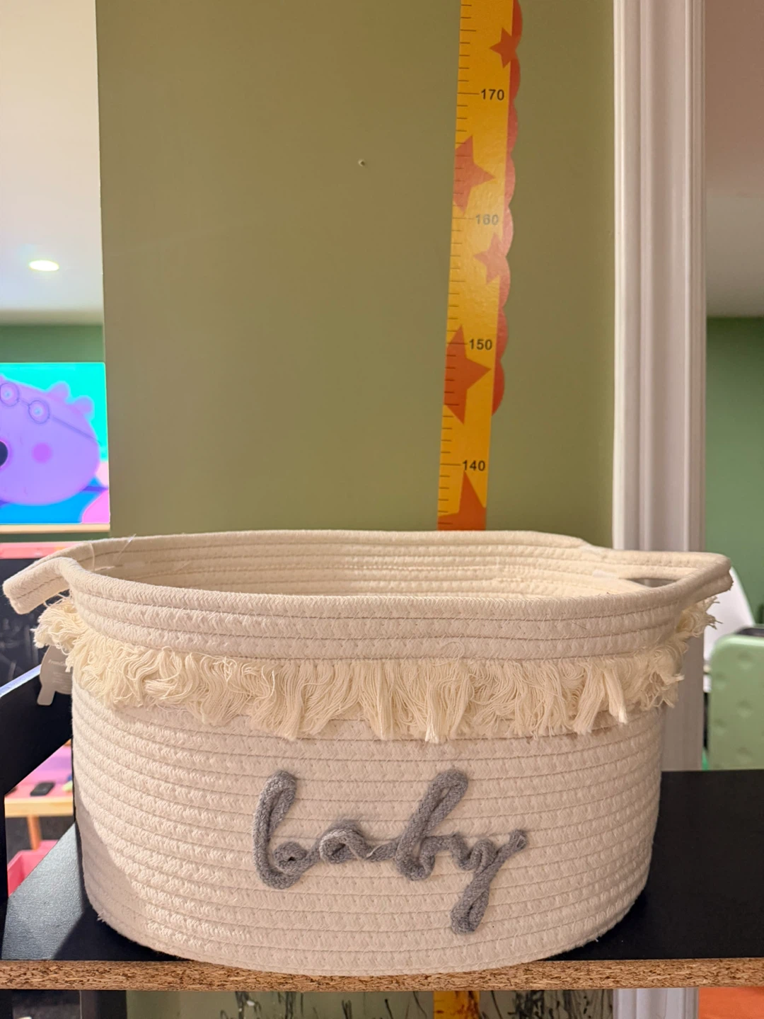Woven Rope Baby Storage Basket with Fringe