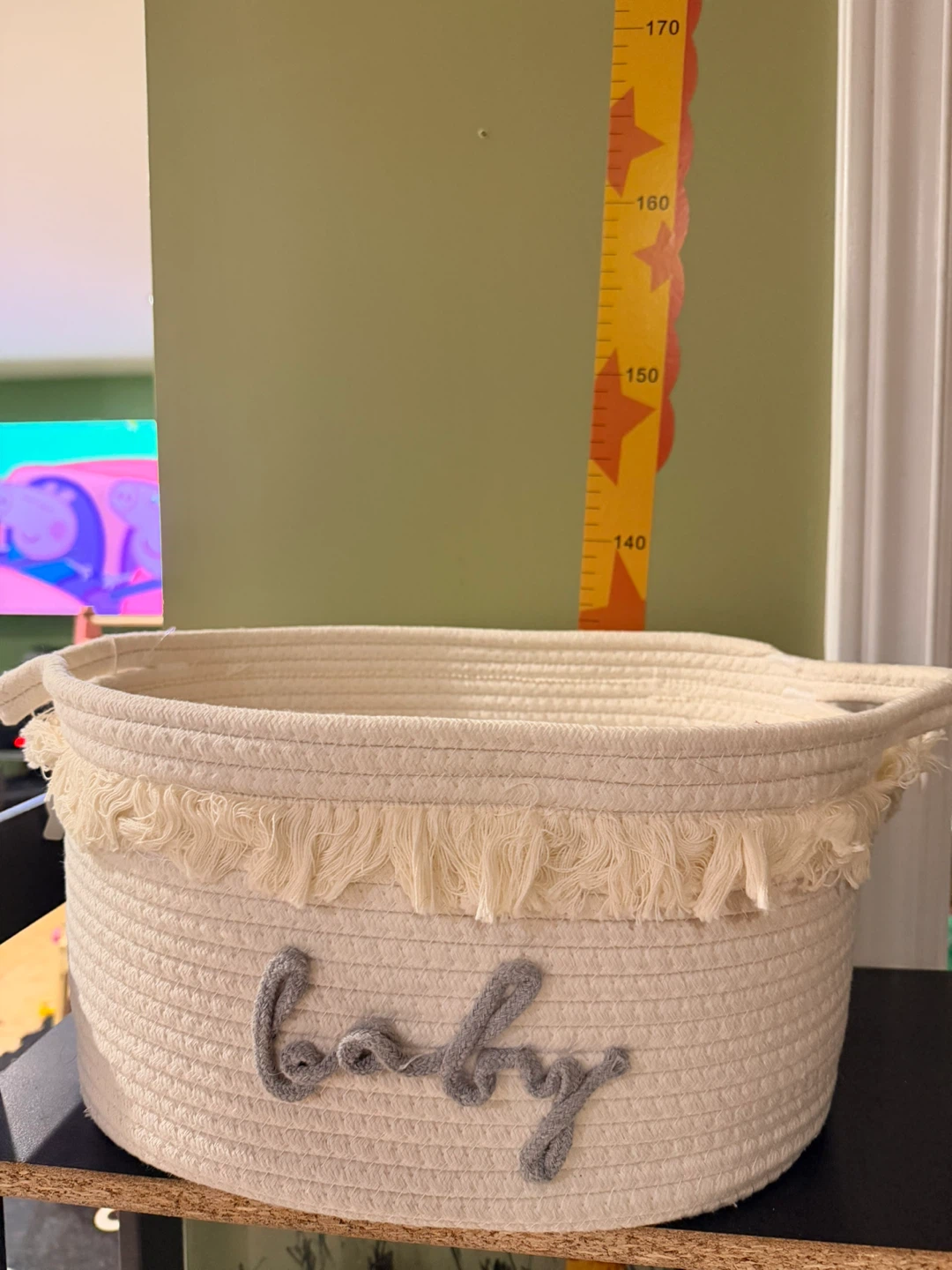 Woven Rope Baby Storage Basket with Fringe - photo 2