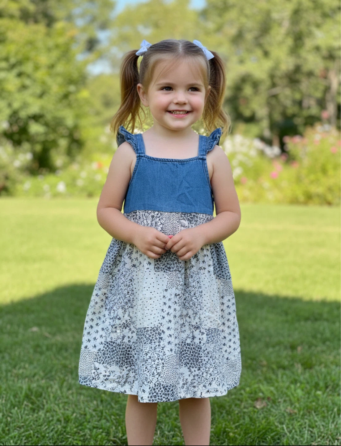 Kids Denim and Floral Patchwork size 4 kids