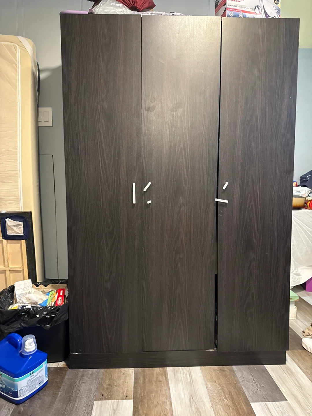 Dark Wood Triple Door Wardrobe