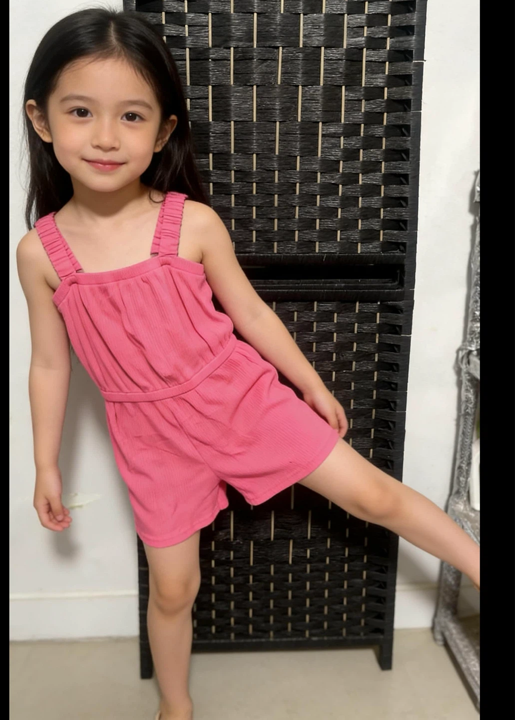 Kids Pink Ribbed Romper size 5 t kids