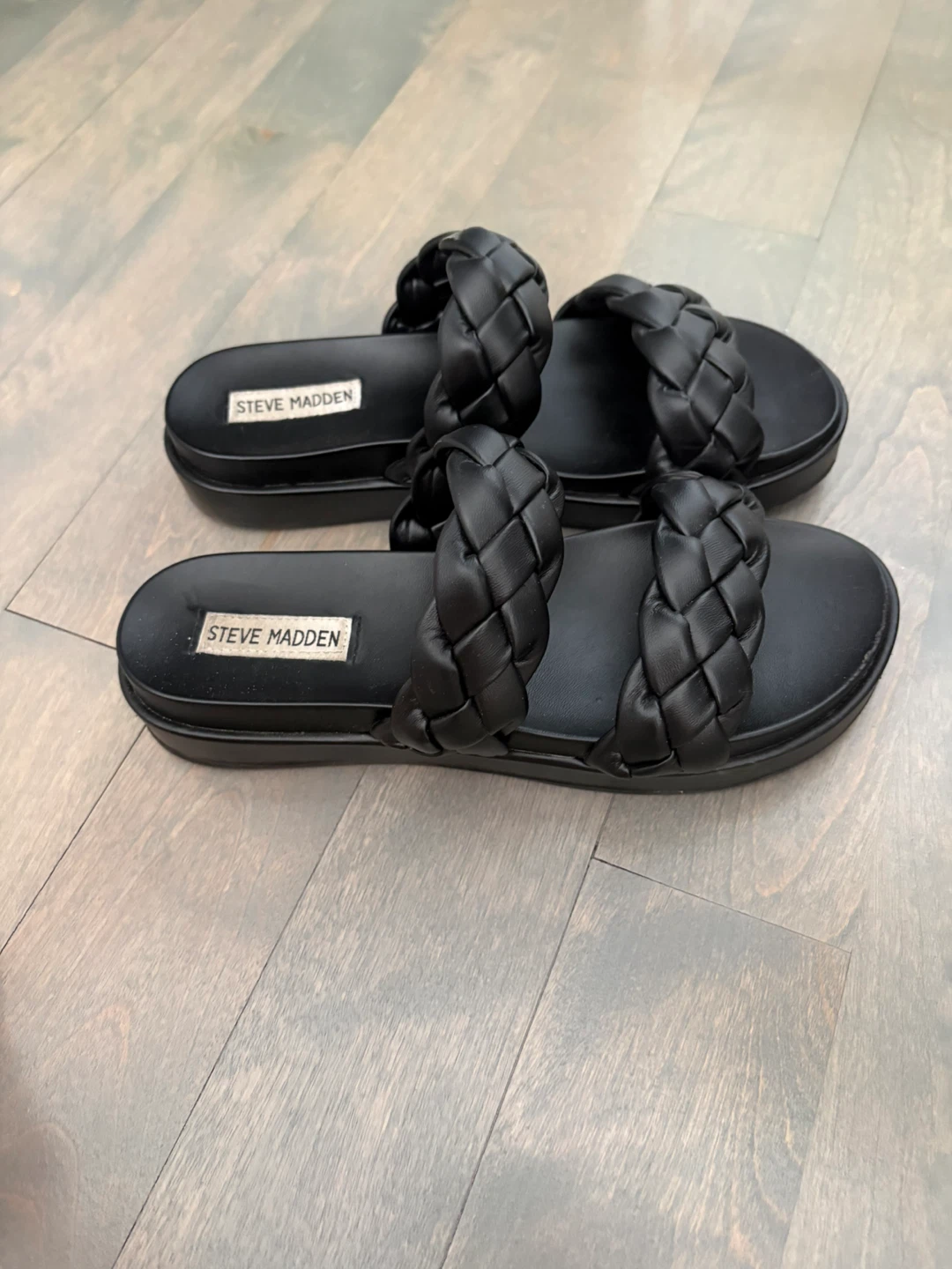 Steve Madden Black Braided Slides - photo 2