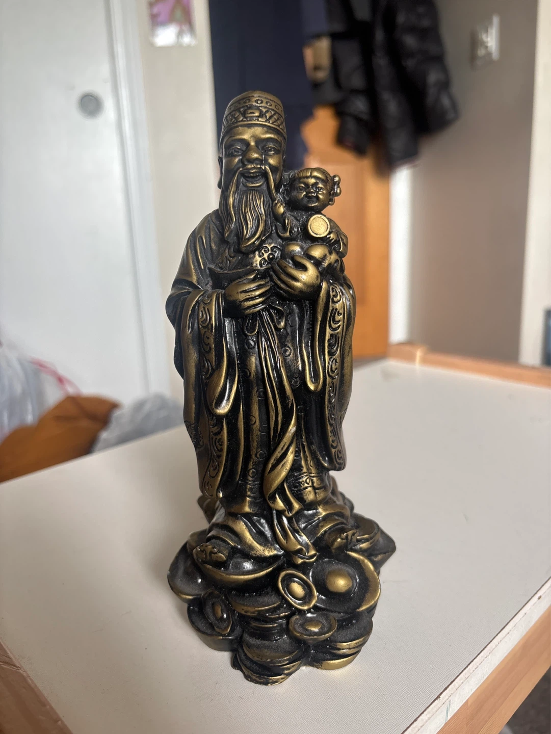 Wood fengshui statue