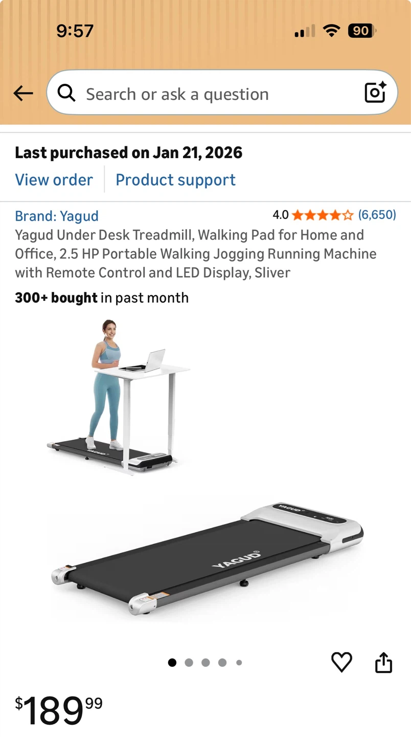 Yagud Under Desk Walking Pad Treadmill - photo 4