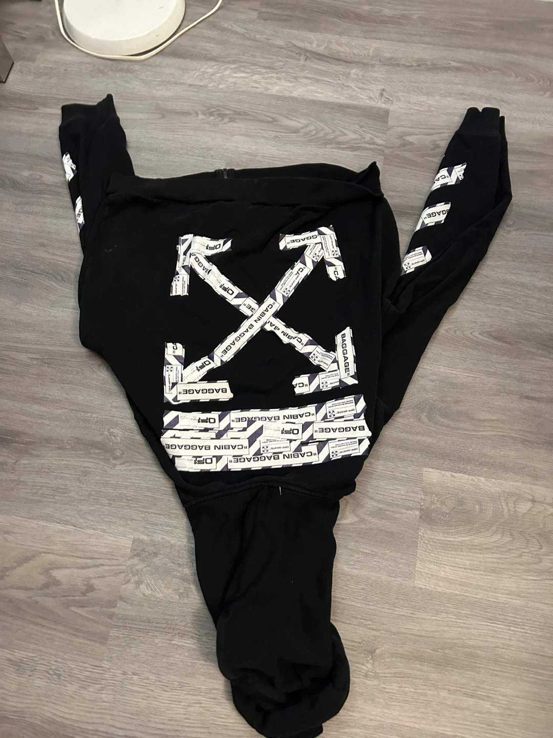 OFF-WHITE Black Cabin Baggage Zip Hoodie