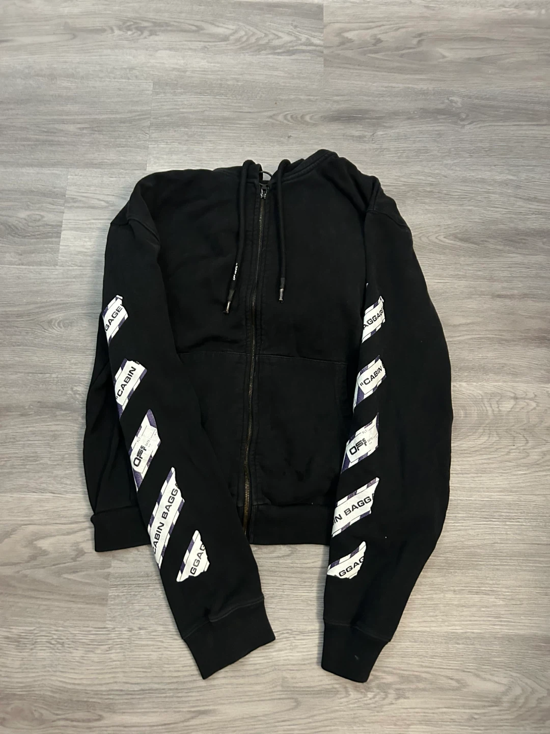 OFF-WHITE Black Cabin Baggage Zip Hoodie - photo 2