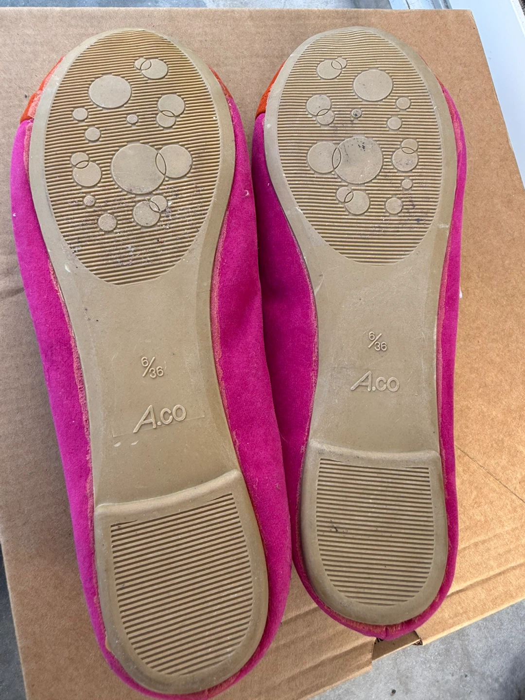 A.co Pink and Orange Ballet Flats Size 6.5 - photo 2