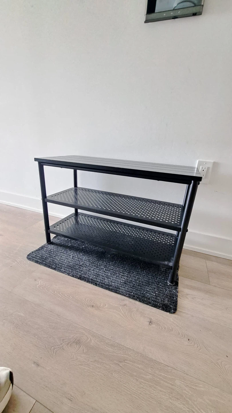Black 3-Tier Metal Shoe Rack