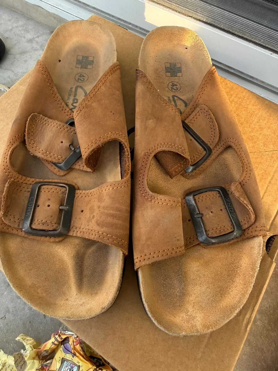 Canyon Road Brown Leather Comfort Sandals Size 42