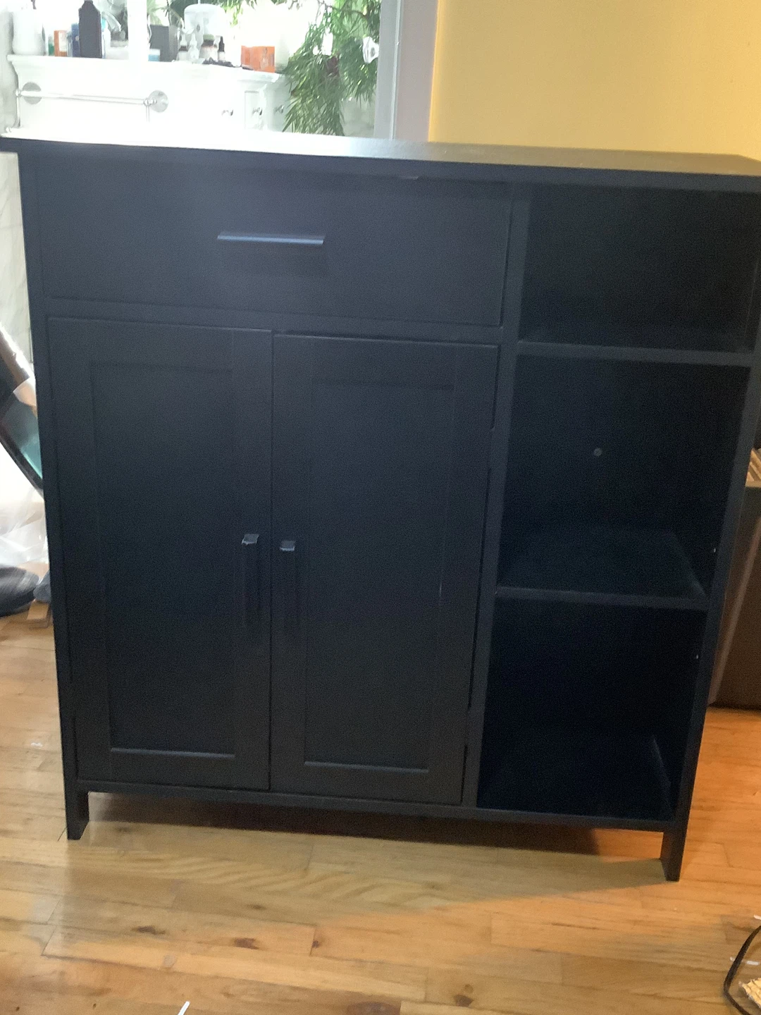 Black Desk with Drawer & Small black cabinet - photo 4