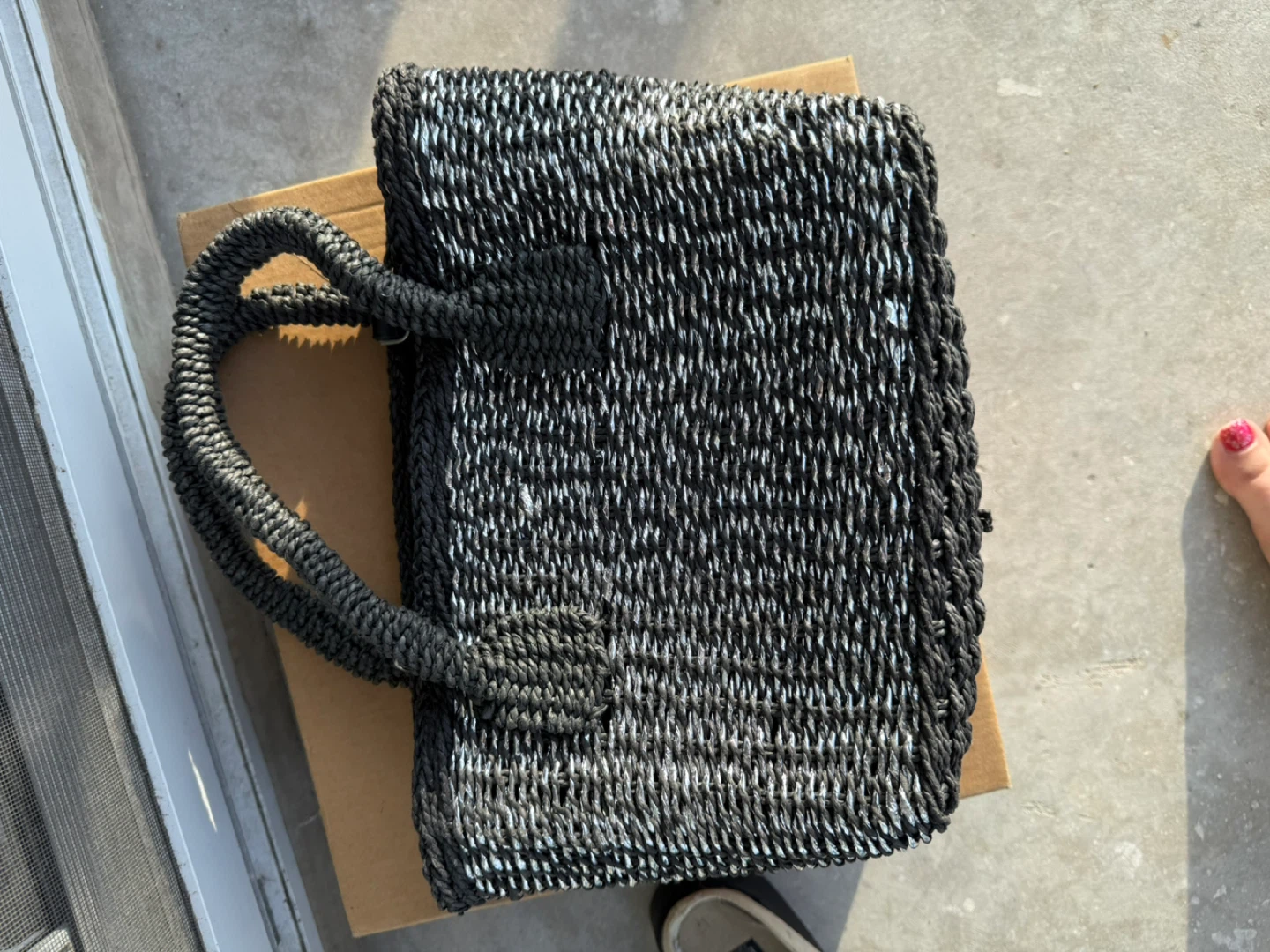 Black Woven Handbag