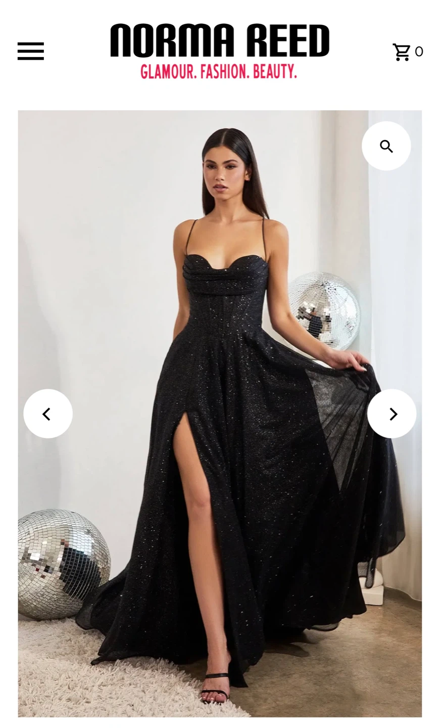 Norma Reed Black Sparkle Corset Gown
