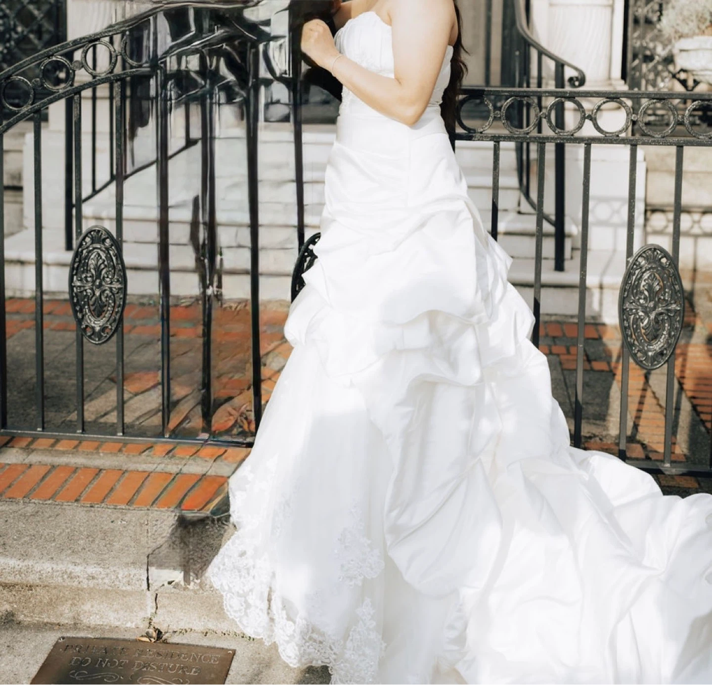 White Strapless Wedding Dress
