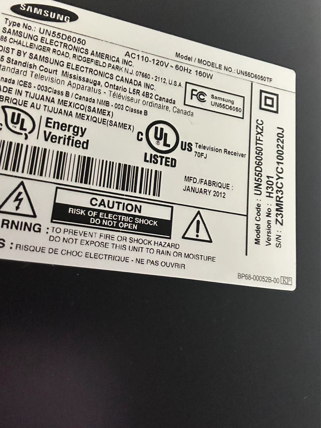 Samsung 55" UN55D6050 LED TV - photo 2