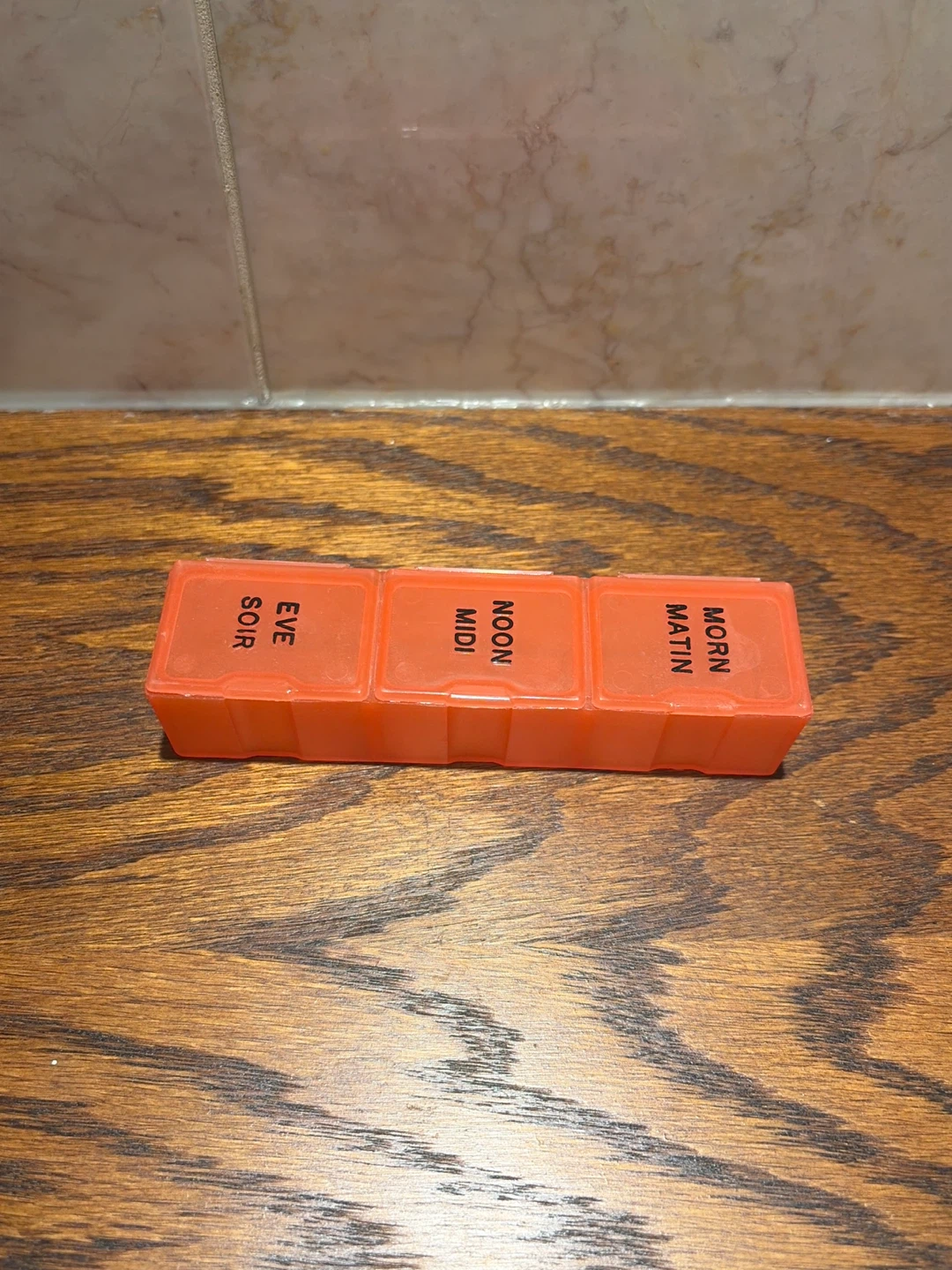 Orange 3-Compartment Pill Organizer - photo 2
