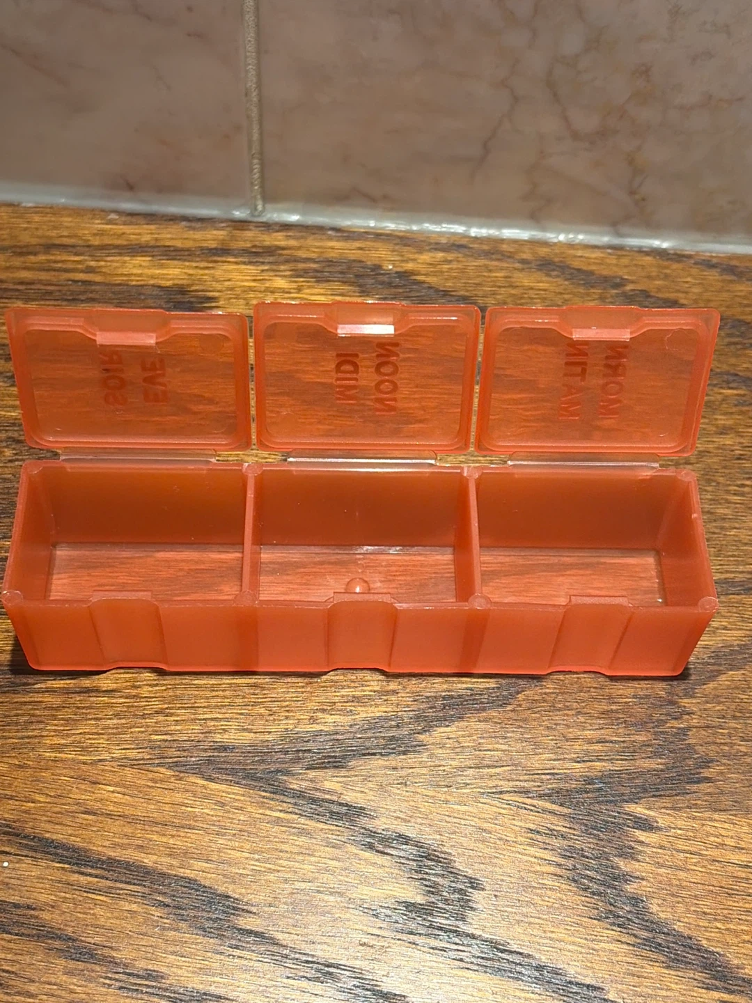 Orange 3-Compartment Pill Organizer - photo 4