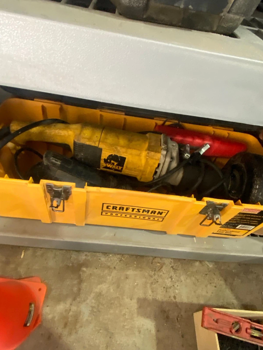 CRAFTSMAN Professional Tool Box with DeWalt Angle Grinder