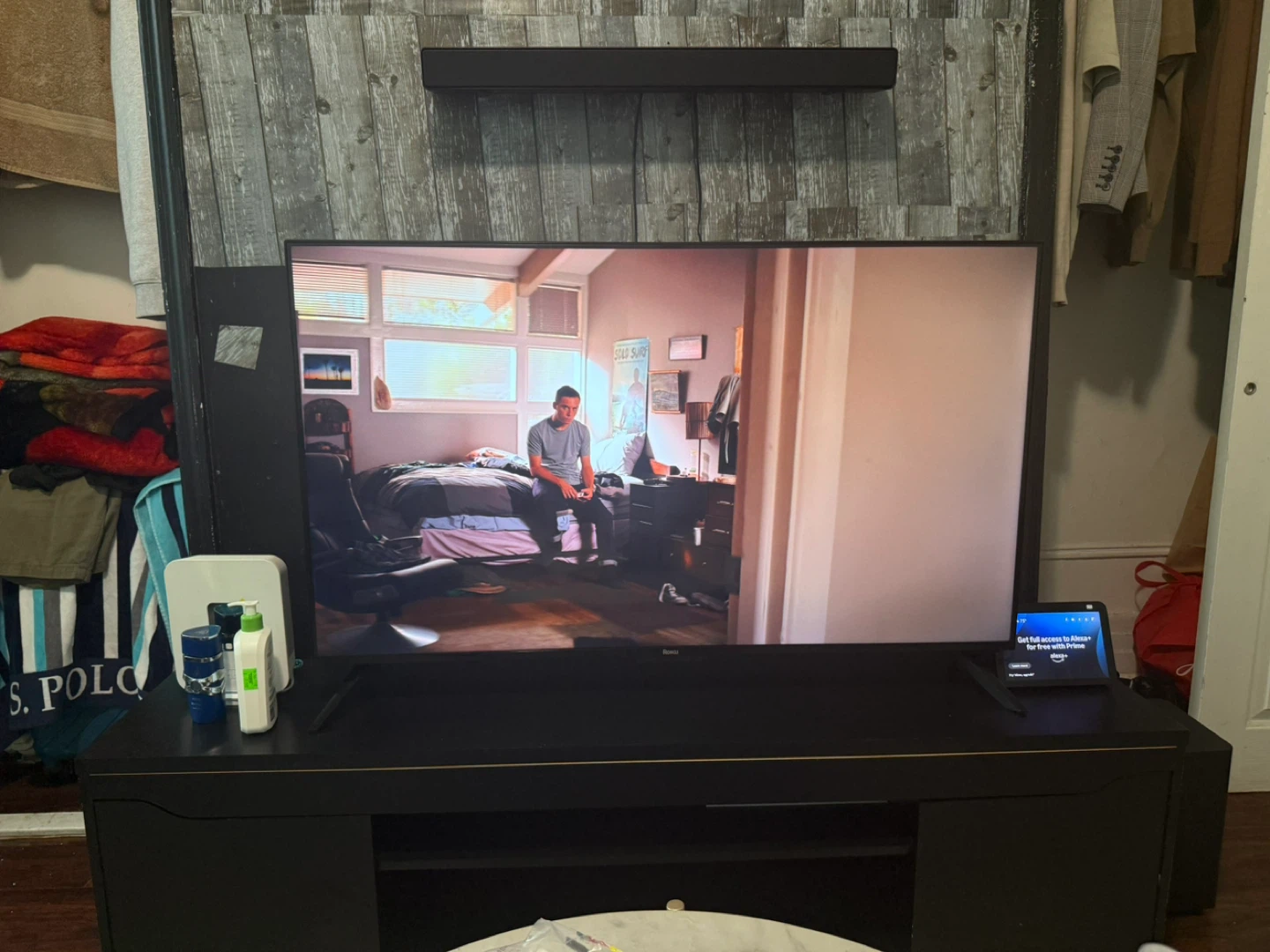Samsung 4K Smart TV with Soundbar and Echo Show