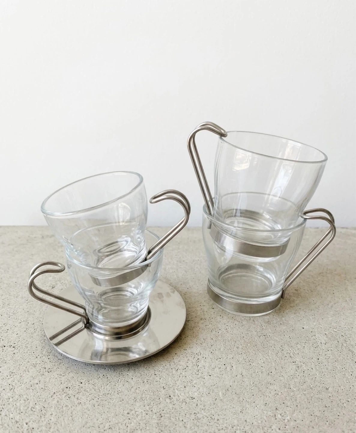 Vintage Espresso Cups with Saucers