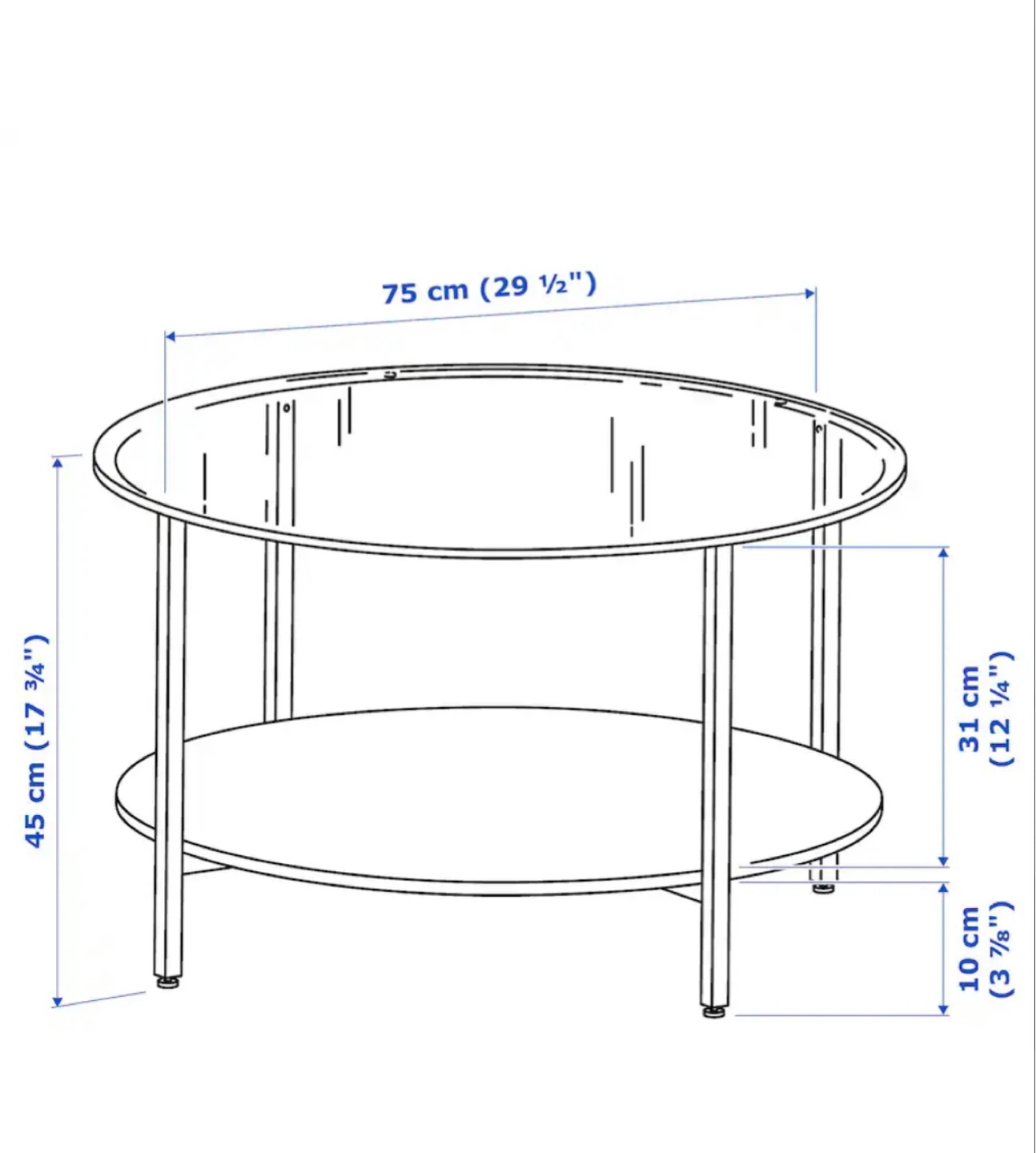 Round Coffee Table with Glass Top - photo 4