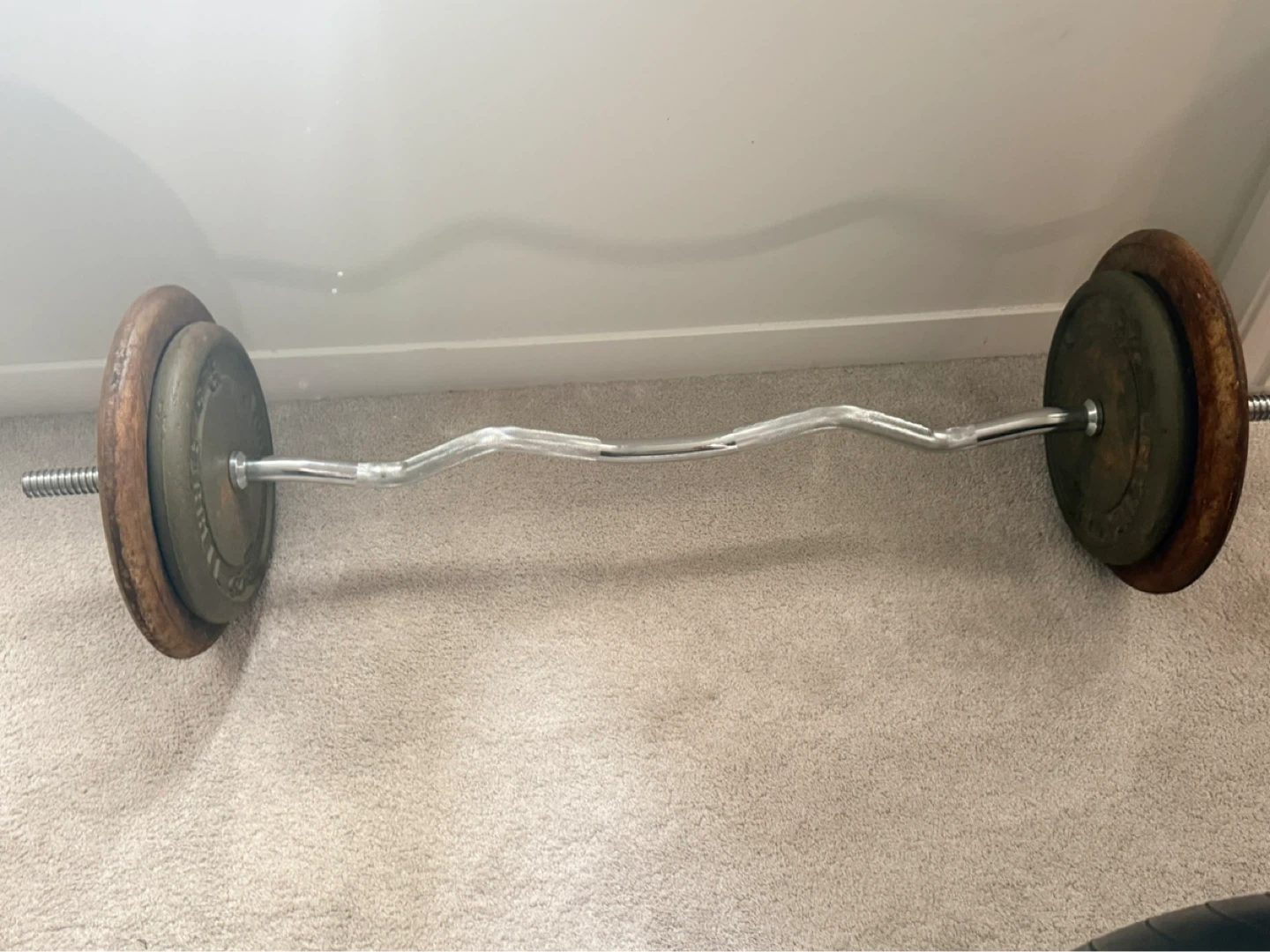 Weider Curl Bar with 35lb Plates