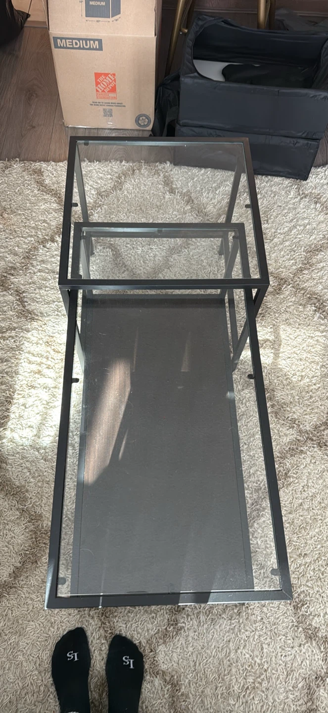 Glass and Metal Coffee Table