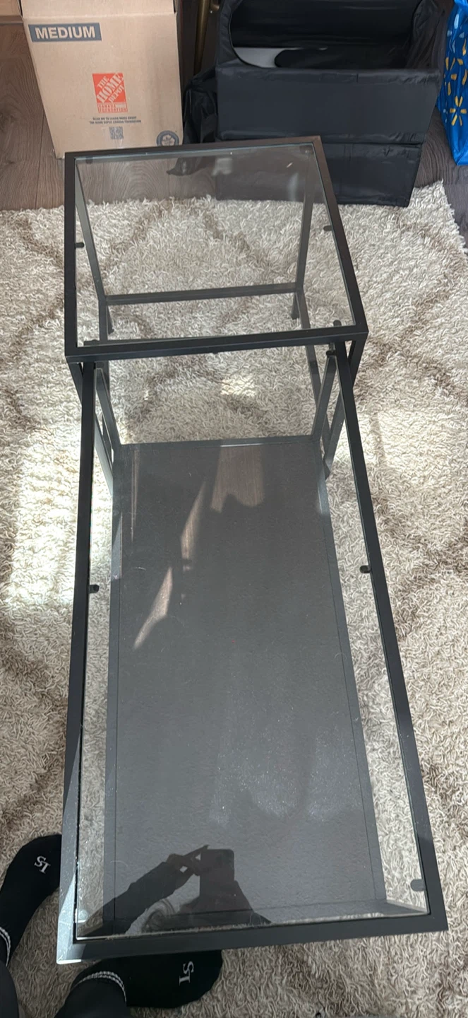 Glass and Metal Coffee Table - photo 2