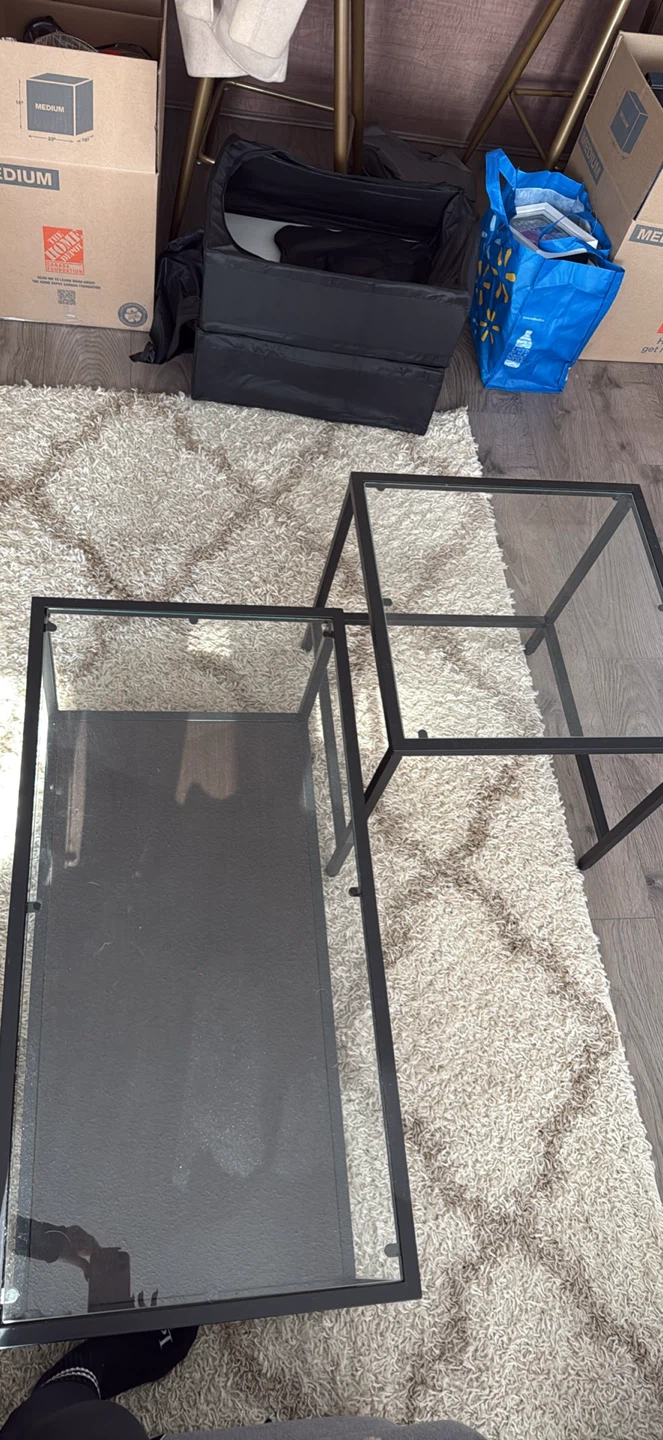 Glass and Metal Coffee Table - photo 3