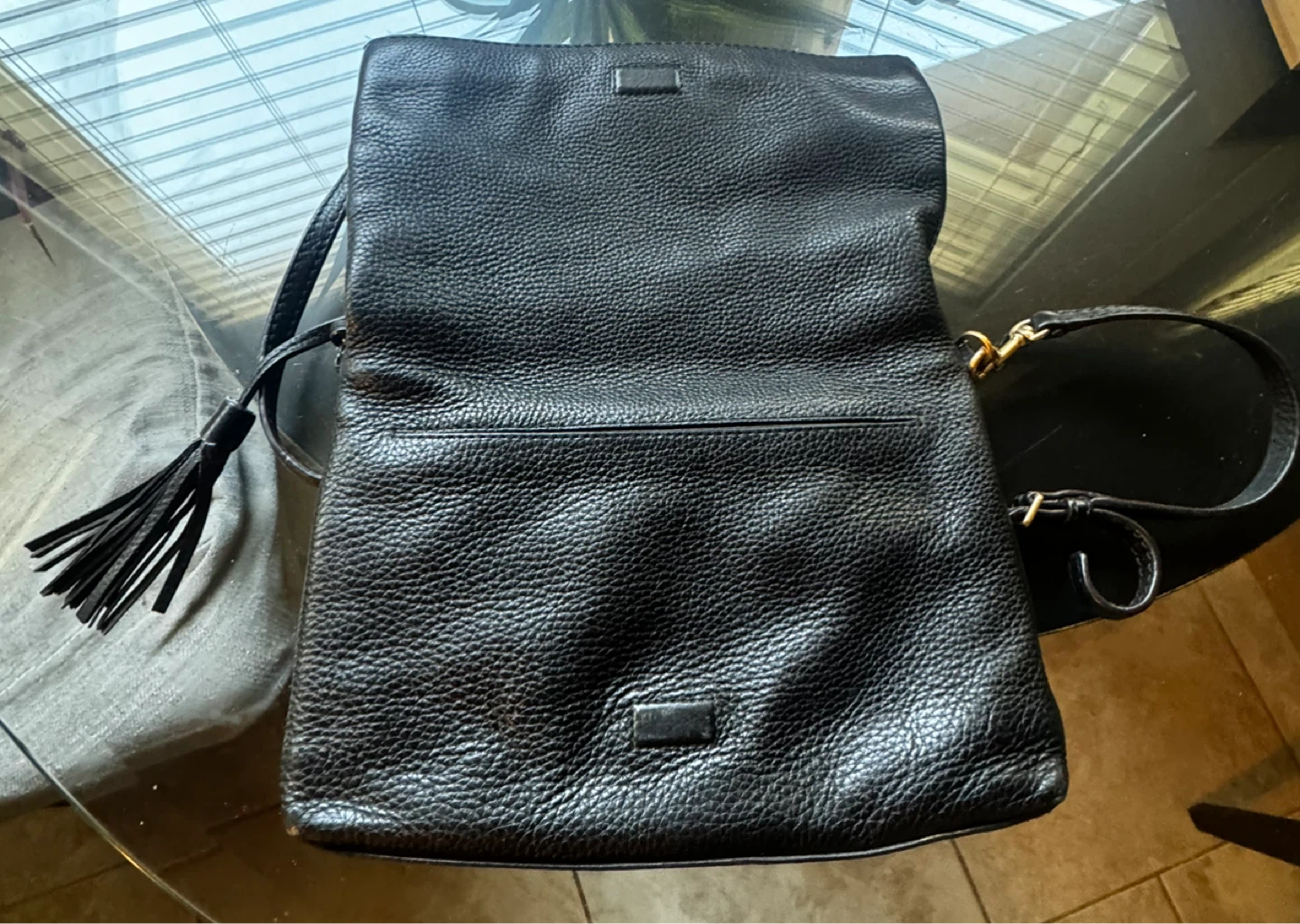 Tory Burch Black Leather Tassel Shoulder Bag - photo 2