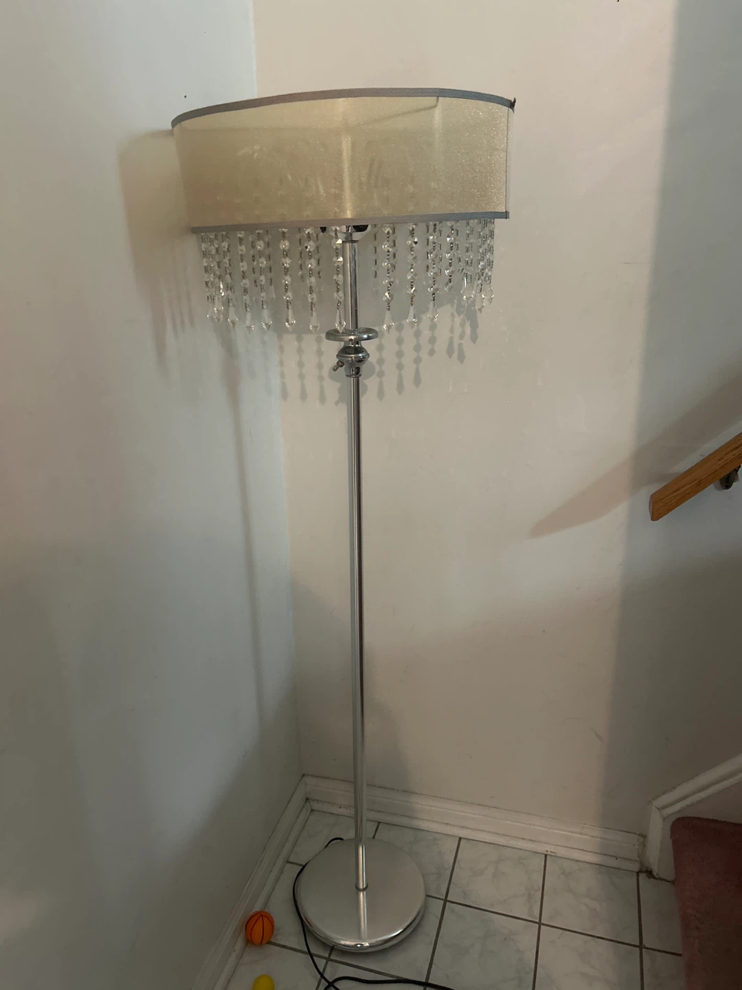 Floor Lamp with Crystal Beading