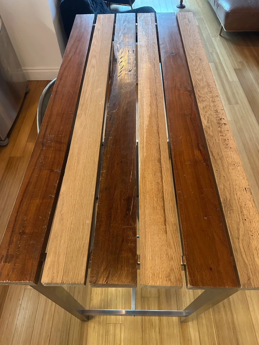 OUTDOOR PATIO BAR HEIGHT TABLE KITCHEN ISLAND TEAK OAK WOOD - photo 2