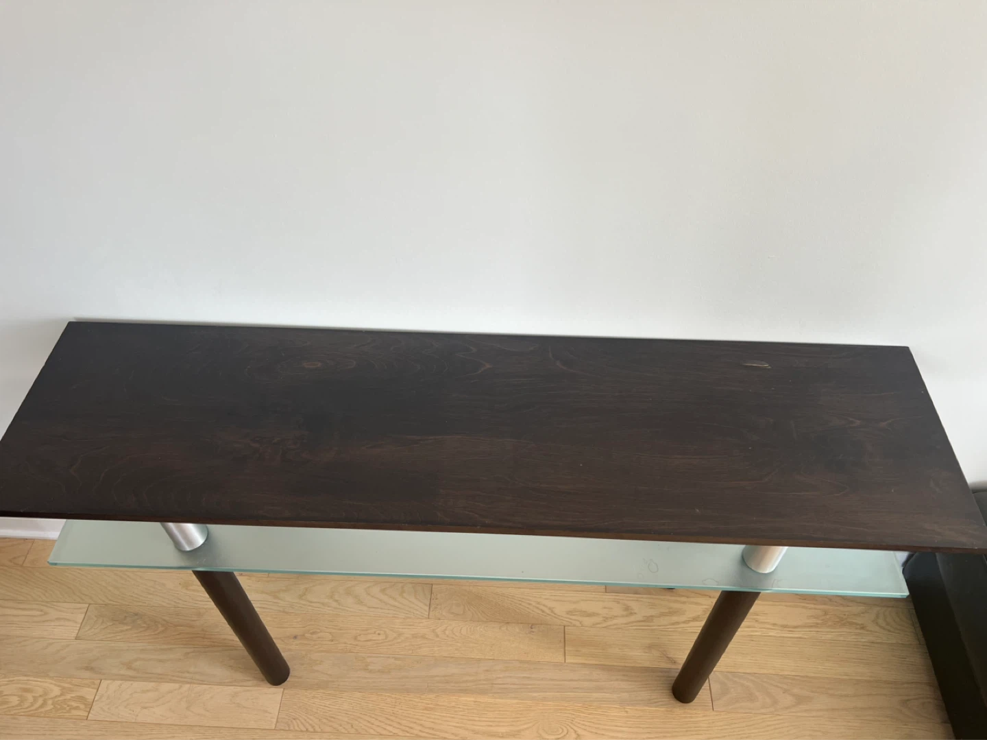 Dark Wood and Glass Console Table - photo 4