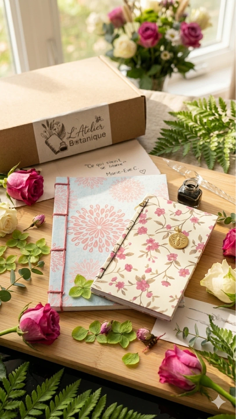 Carnet fait main L'Atelier Botanique motif floral