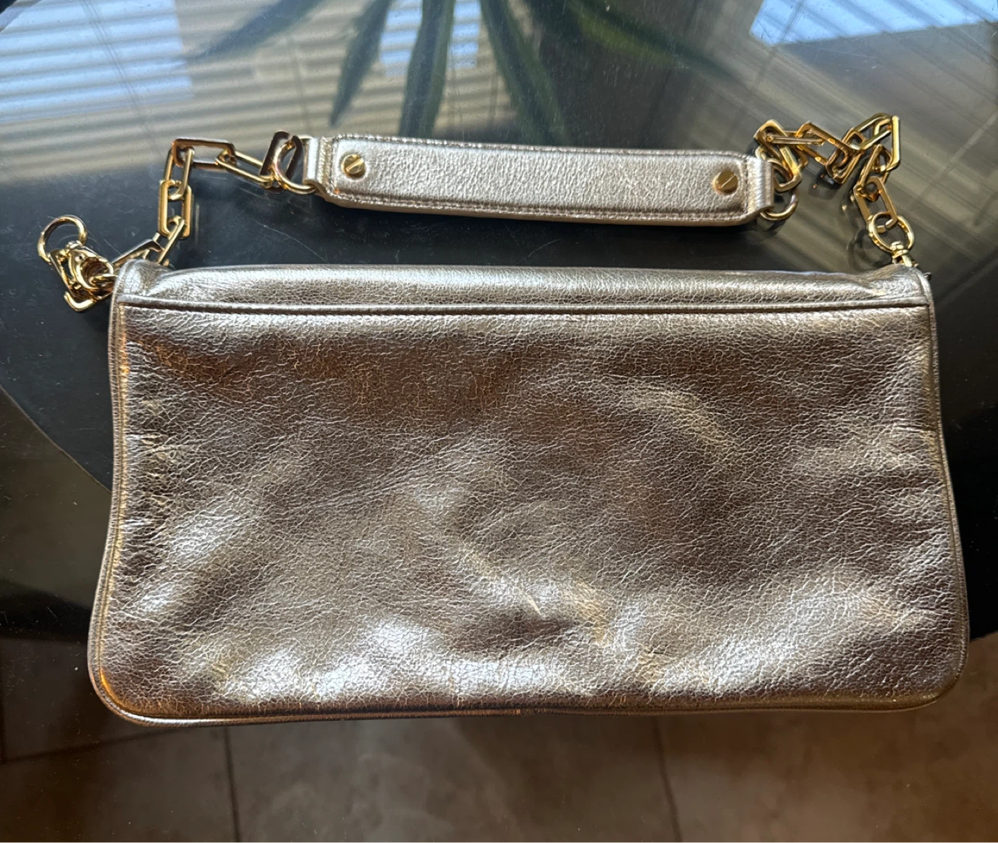 Tory Burch Metallic Leather Clutch - photo 3