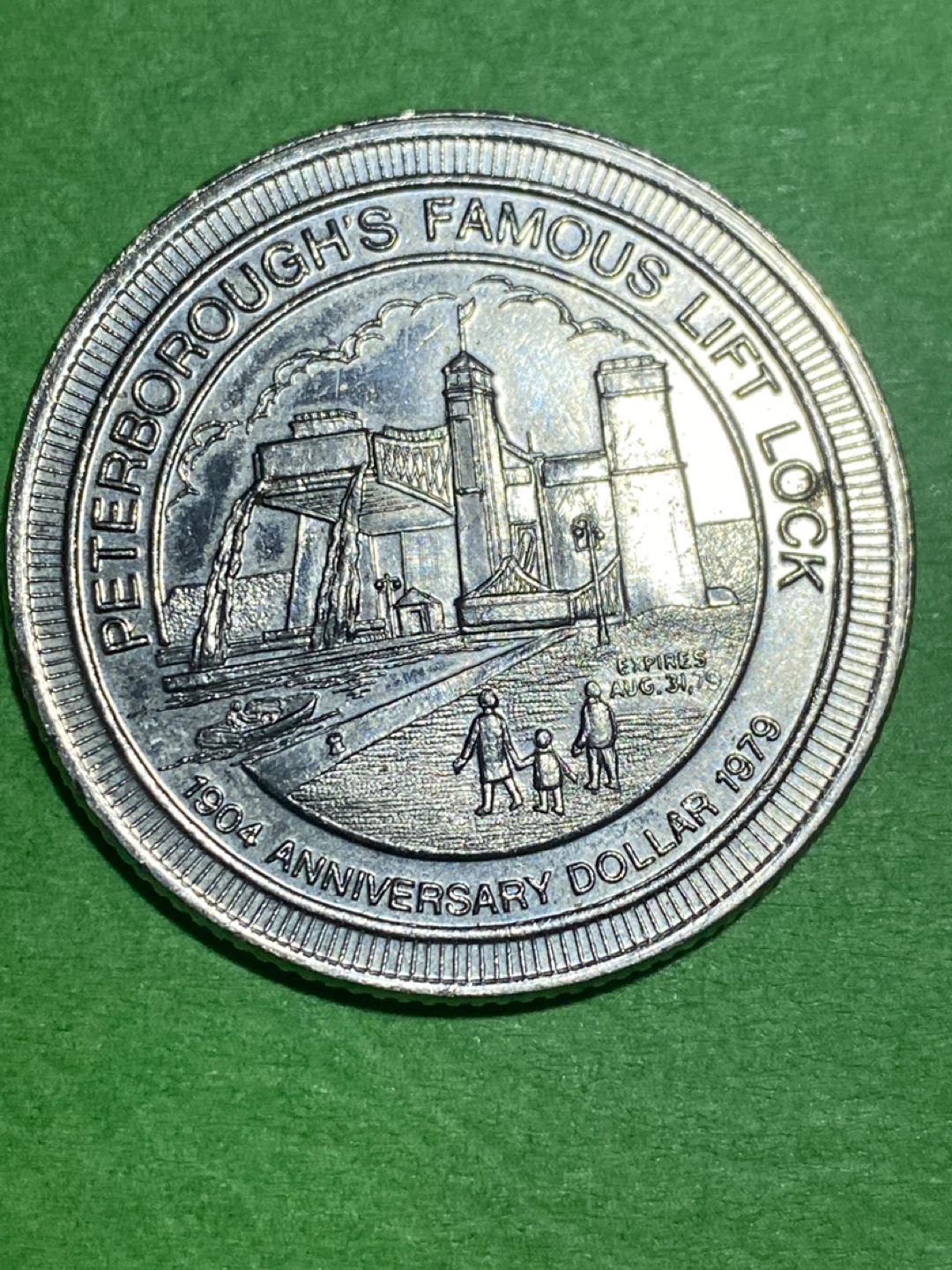 Peterborough Lift Lock 1904 Anniversary Dollar Coin 1979 - photo 2