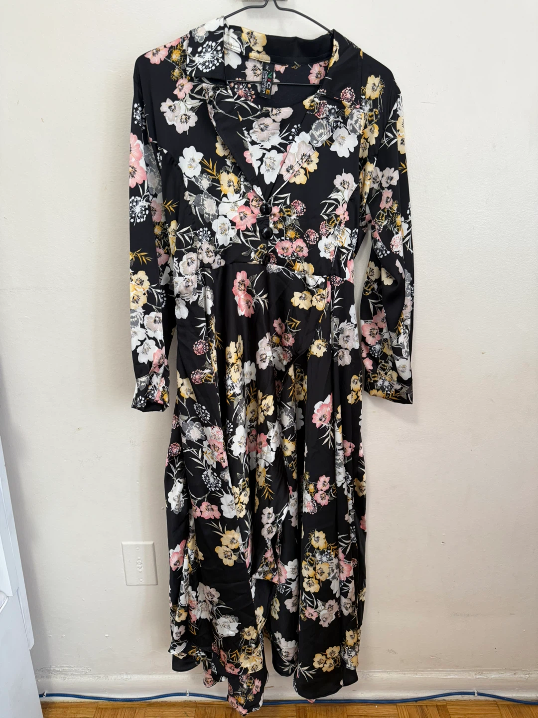 Women's Black Floral Maxi Dress