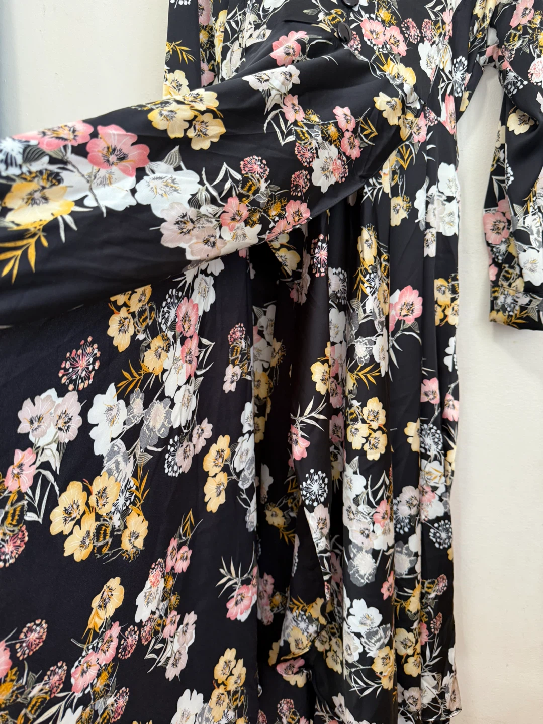 Women's Black Floral Maxi Dress - photo 4