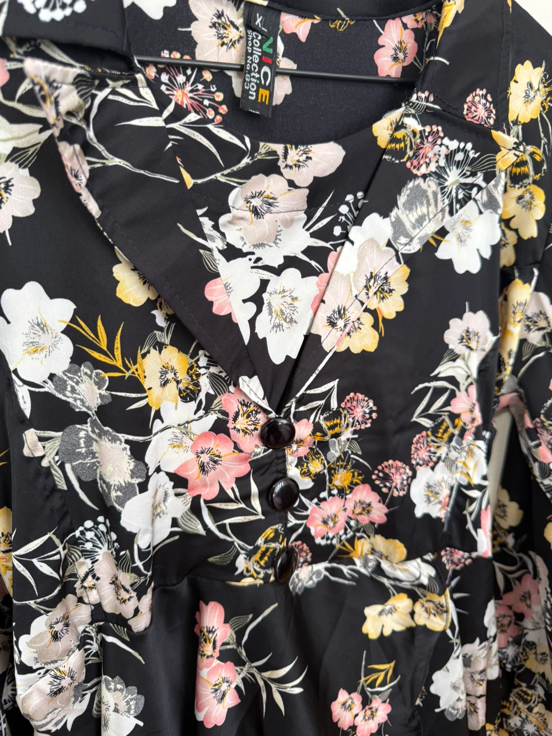 Women's Black Floral Maxi Dress - photo 5