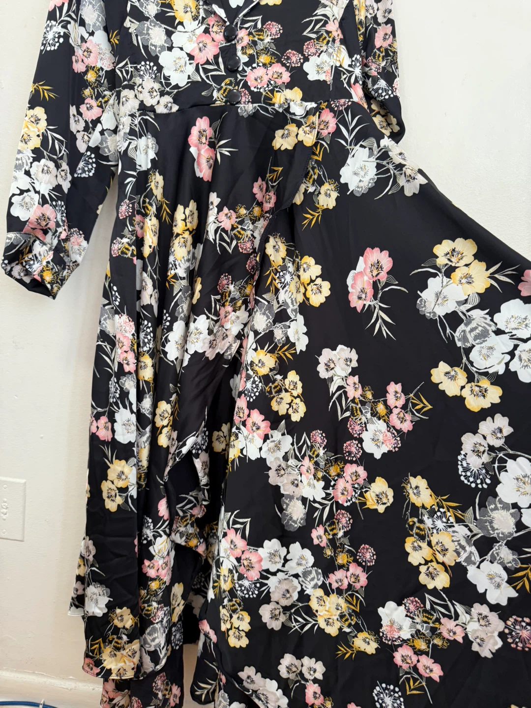 Women's Black Floral Maxi Dress - photo 3