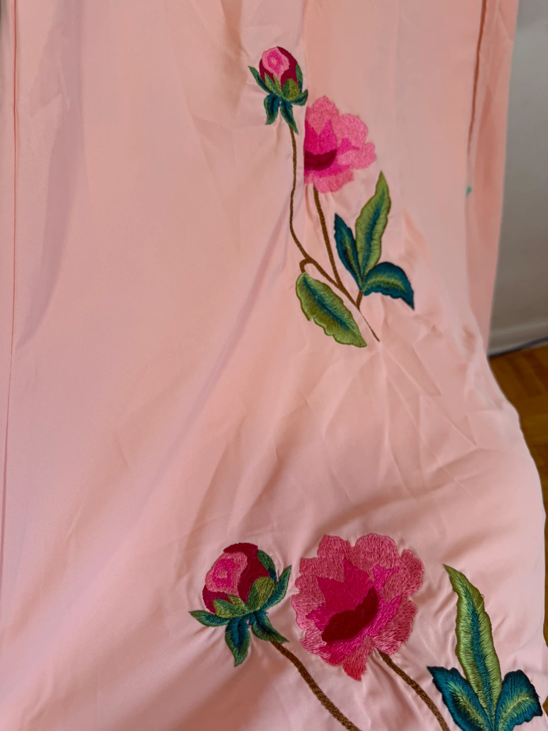Pink Embroidered Dress with Balloon Sleeves - photo 4