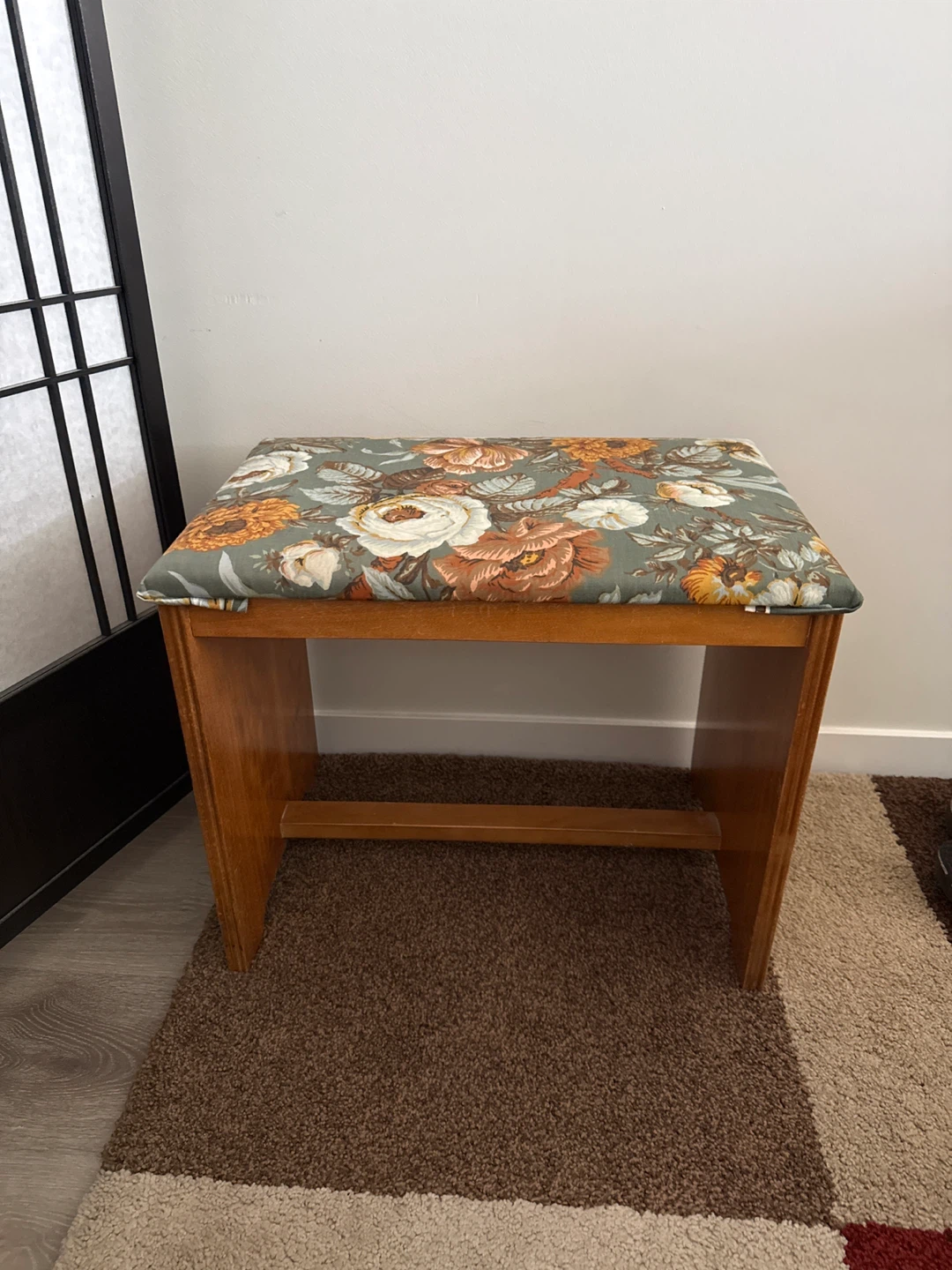 Vintage Vanity Bench with Storage - photo 2