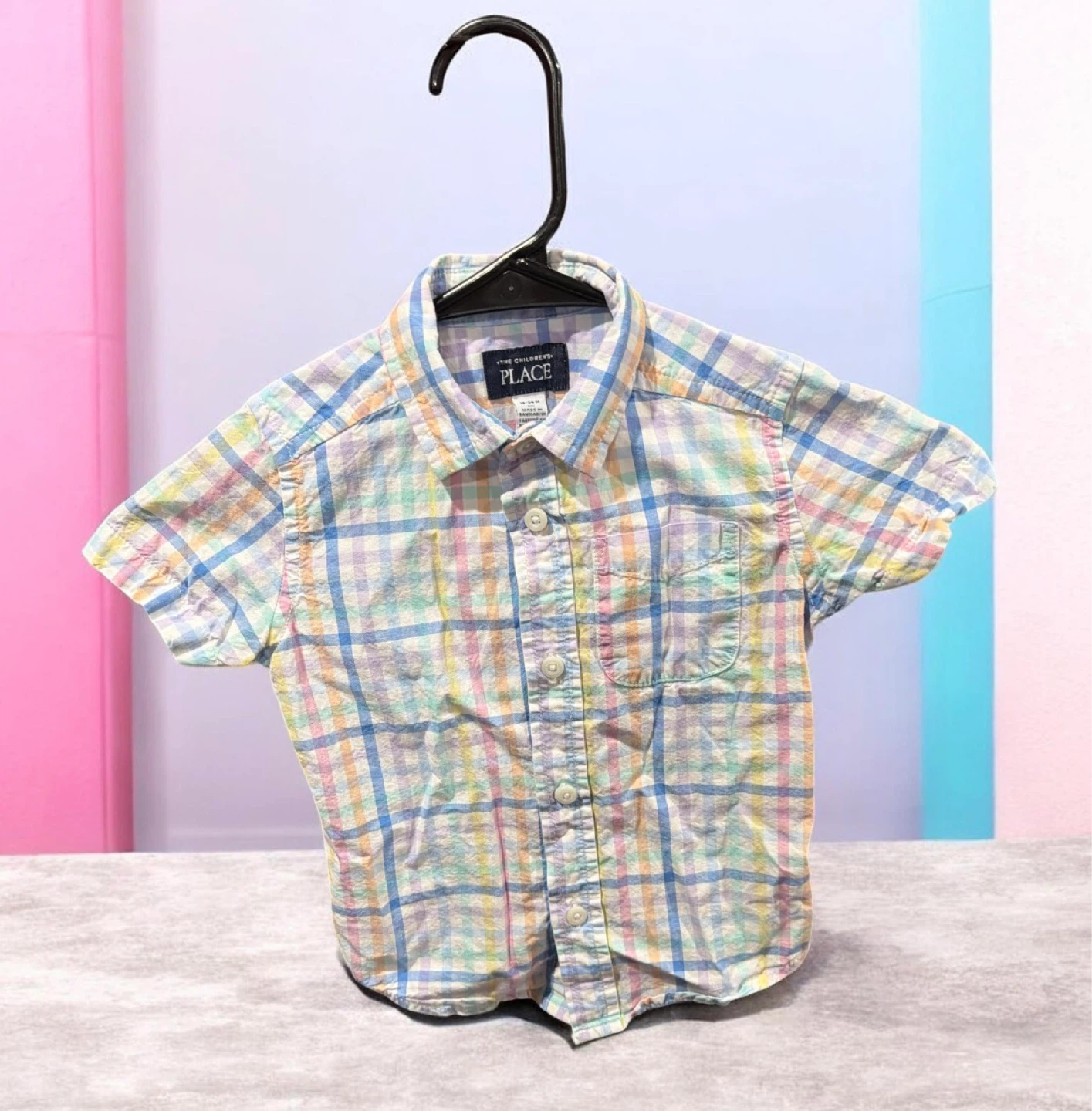 The Children's Place Plaid Short Sleeve Button-Up Shirt